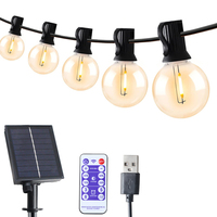 G40 Solar String Lights Outdoor Festoon LED Patio Rope Lamps Solar String For Street Garden Party Wedding Terrace Decoration