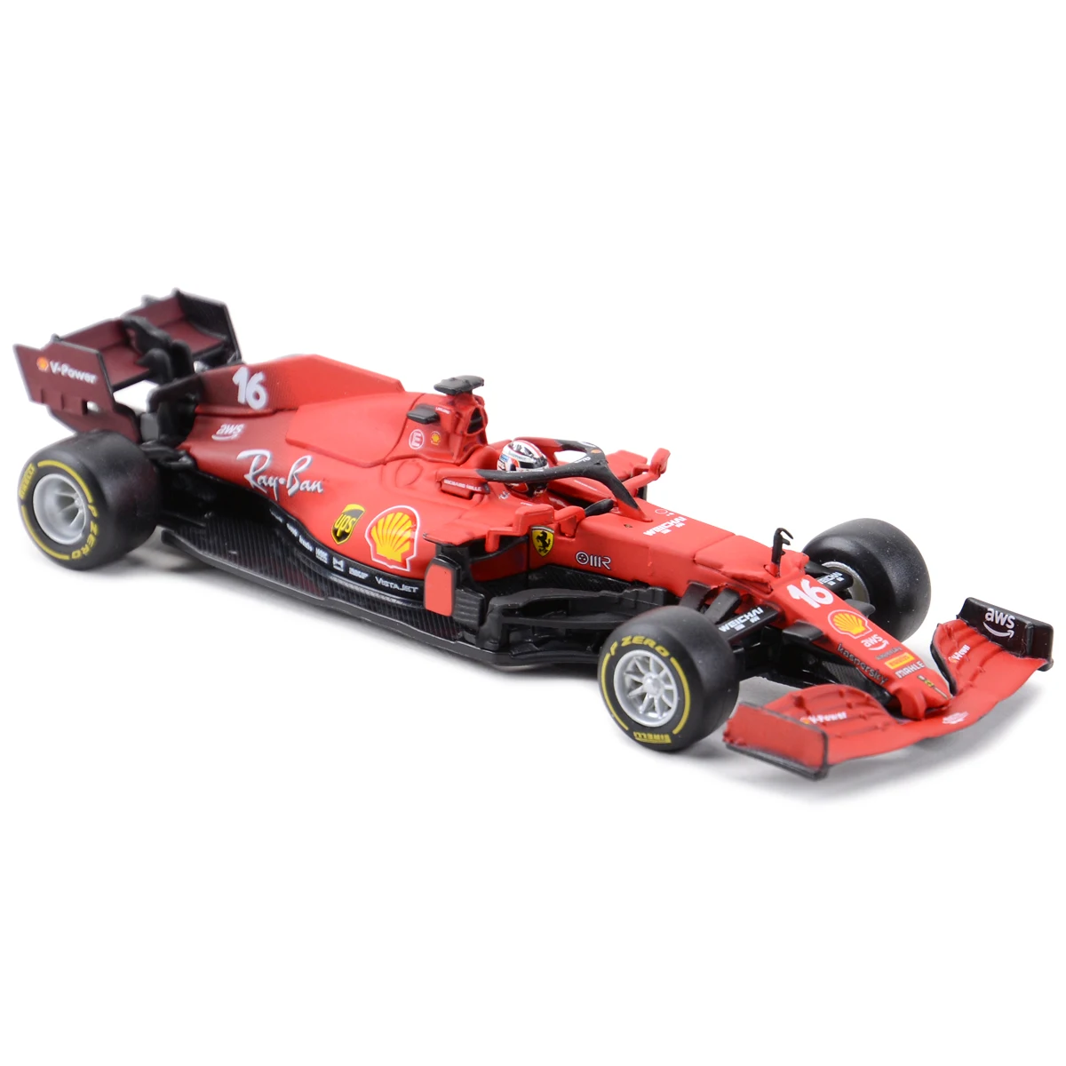 Bburago 1:43 Ferrari 2021 SF21 #16 #55 F1 Formula Car Die Cast Vehicles Collectible Model Racing Toys Acrylic Box