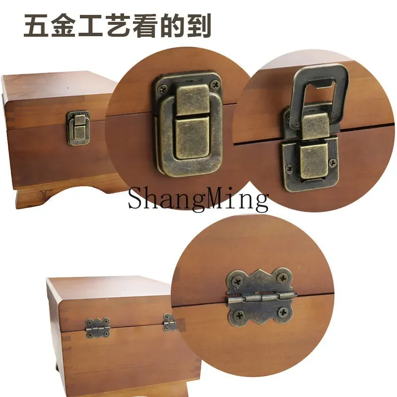 

CL solid wood shoe shine box tool household shoe polish shoe wash brush artifact set glossy leather