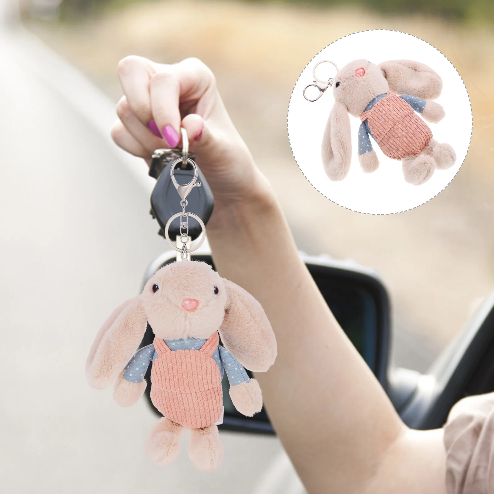 

Rabbit Plush Toy Key Chain Keychain Pendant Cartoon Ornament Keyring Stuffed Animal PP Baby Girl Gift