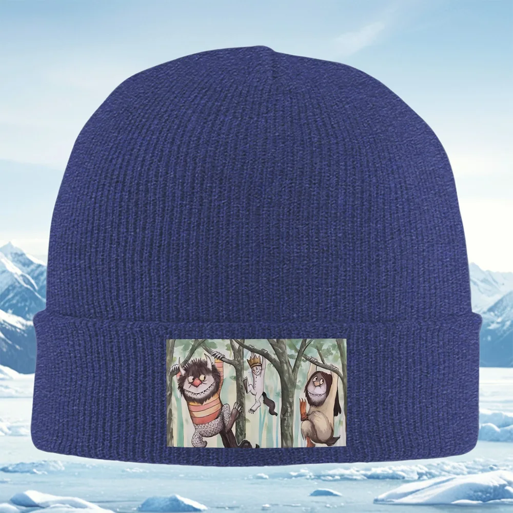 Cose selvagge arrampicata albero stile cartone animato Uomo Donna Cappello lavorato a maglia unisex Beanie Pullover Berretto invernale termico caldo Natale all'aperto C