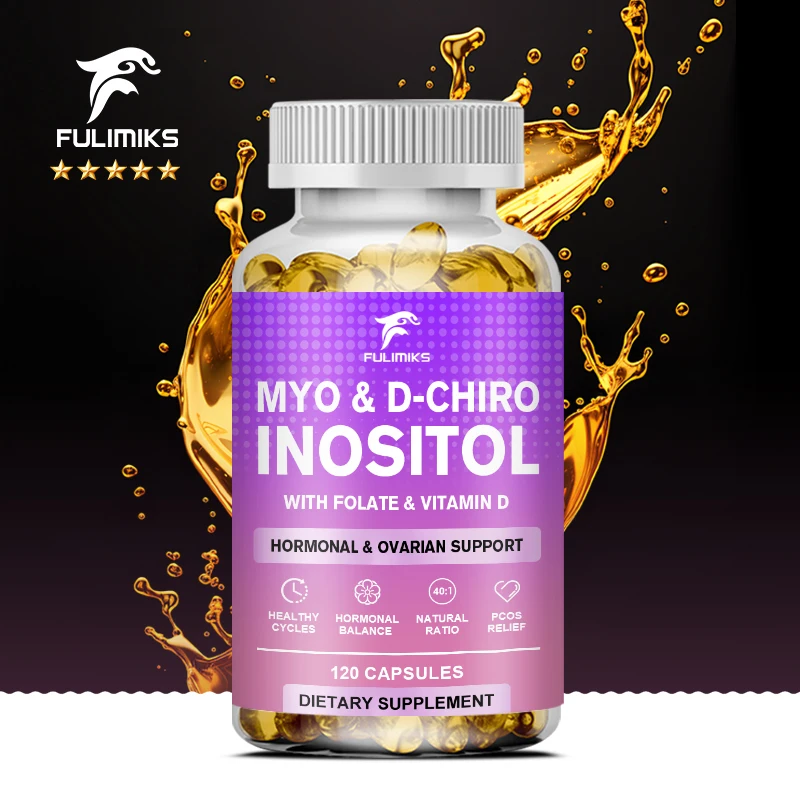 

Myo-Inositol & D-Chiro Inositol Capsule with Folate Supports Hormone Balance & Ovarian Function, Fertility Supplements for Women