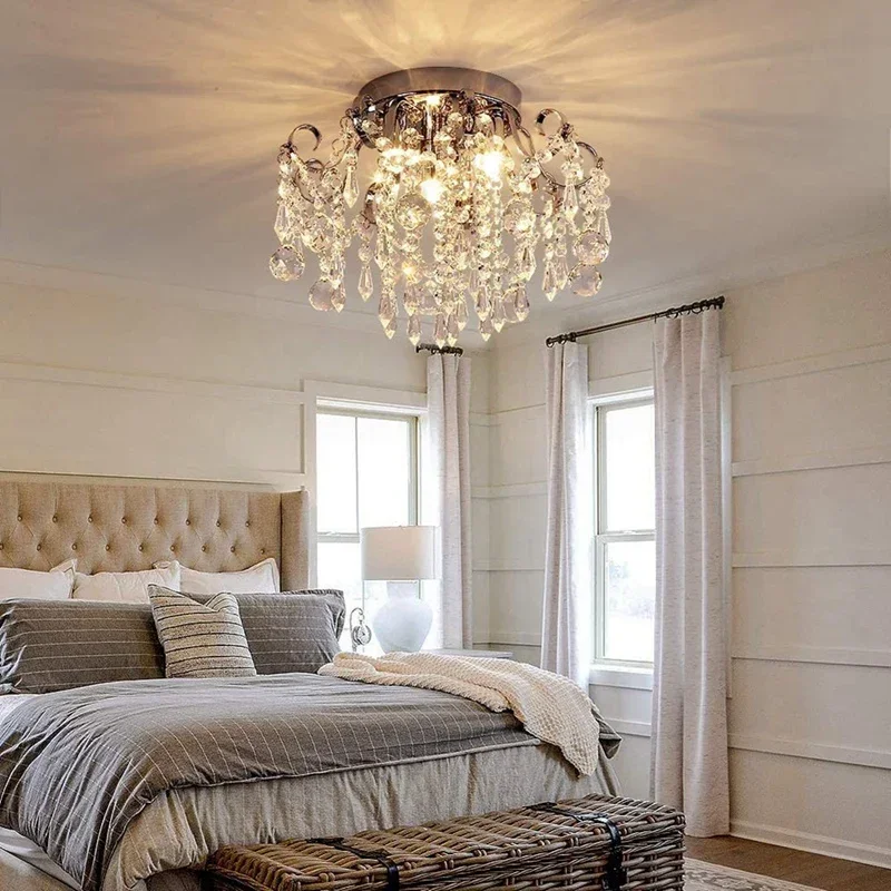Pendant Lamp European Style Crystal Ceiling Small Chandelier Modern Minimalist Porch Aisle Corridor Restaurant Light