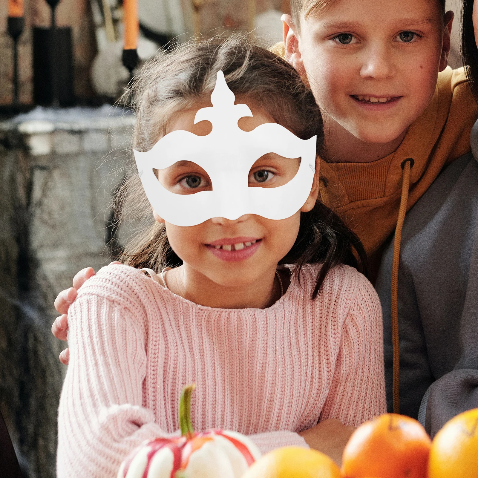

6 Pcs Blank Hand-painted Face Masks White Paper Masquerade Props for Party Festival Decorations Paintable Craft Supplies DIY
