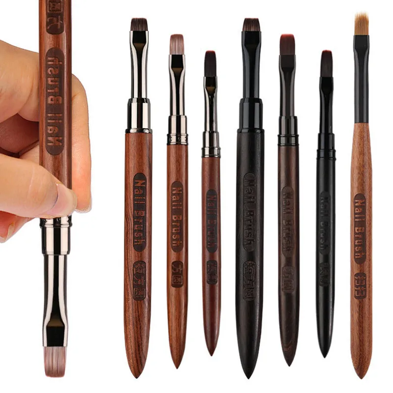 Pinceaux de manucure à double usage, 2 pièces, brosse dégradée de Gel, stylo de dessin de ligne Ultra fine, outils de peinture de conception d'art d'ongle à double extrémité