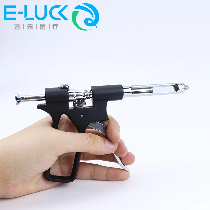 

1Pcs Dental Syringe Gun Stainless Steel Quantitative Press Type Injector Dental Surgical Instruments Oral Care 1.8ml