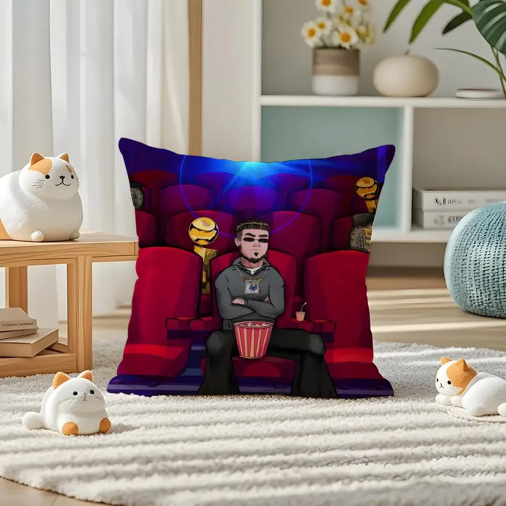 Singer Anuel AA Real Cushion Cover Pillow Case Plush Fabric Soft Double Sided Print Home Sofa High Quality Cushion