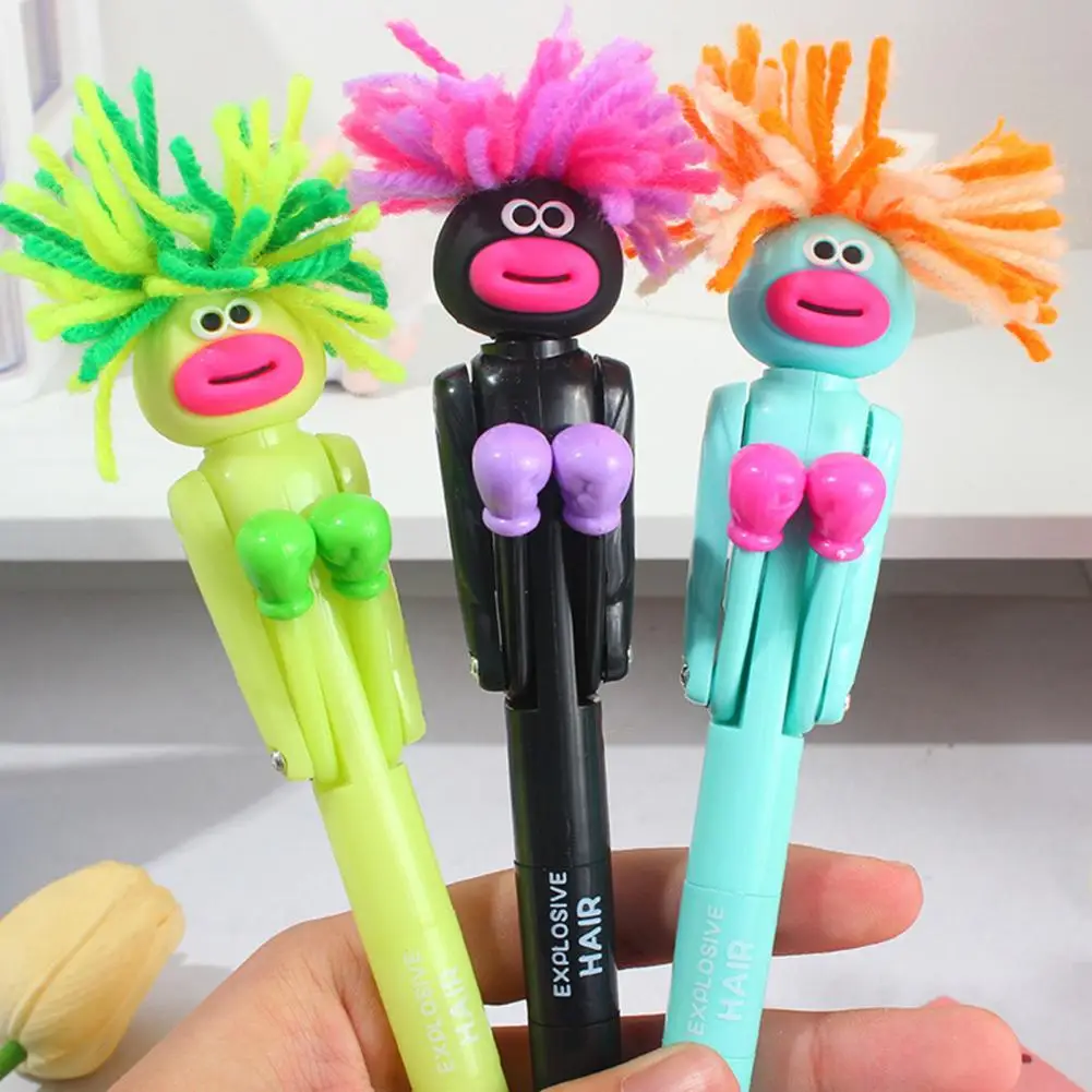 Caneta esferográfica boxe para descompressão divertida, Caneta de assinatura escrita suave para escola em casa, criativa para alunos primários