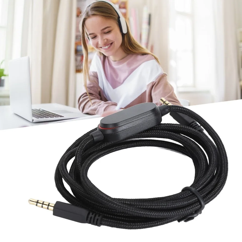 Cable para auriculares de 3,5 mm, 1,6 m/5,25 pies, cable para auriculares con calidad de sonido sin pérdidas para Alienvvare AW720H AW920H AW310H/Logitech G633 G933