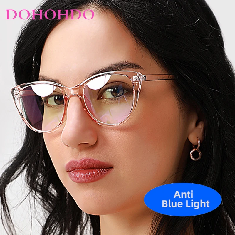 

Luxury Cat Eye Optical Glasses Women Men Fashion Brand Designer Computer Games Classic Big Frame Anti-Blue Light Eyewear Lentes