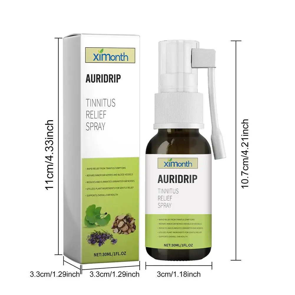 Spray para aliviar el Tinnitus, 30ml, mejora la escucha, la sordera del Tinnitus, alivio del dolor, limpieza del oído, bloqueo del Canal auditivo, cuidado de la salud del oído