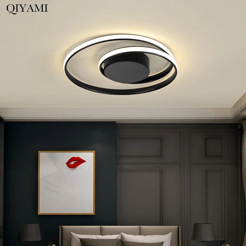 Imagem -05 - Lustre Moderno de Led Luminária Decorativa para Sala de Estar Quarto Branco Preto e Dourado