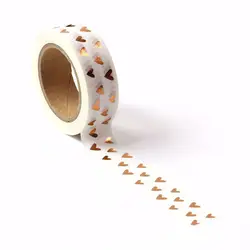1PC. 10M Decorative Copper Foil Hearts Washi Tape Japanese Paper Scrapbooking Tools Masking Tape Journal Supply Cute Stationery
