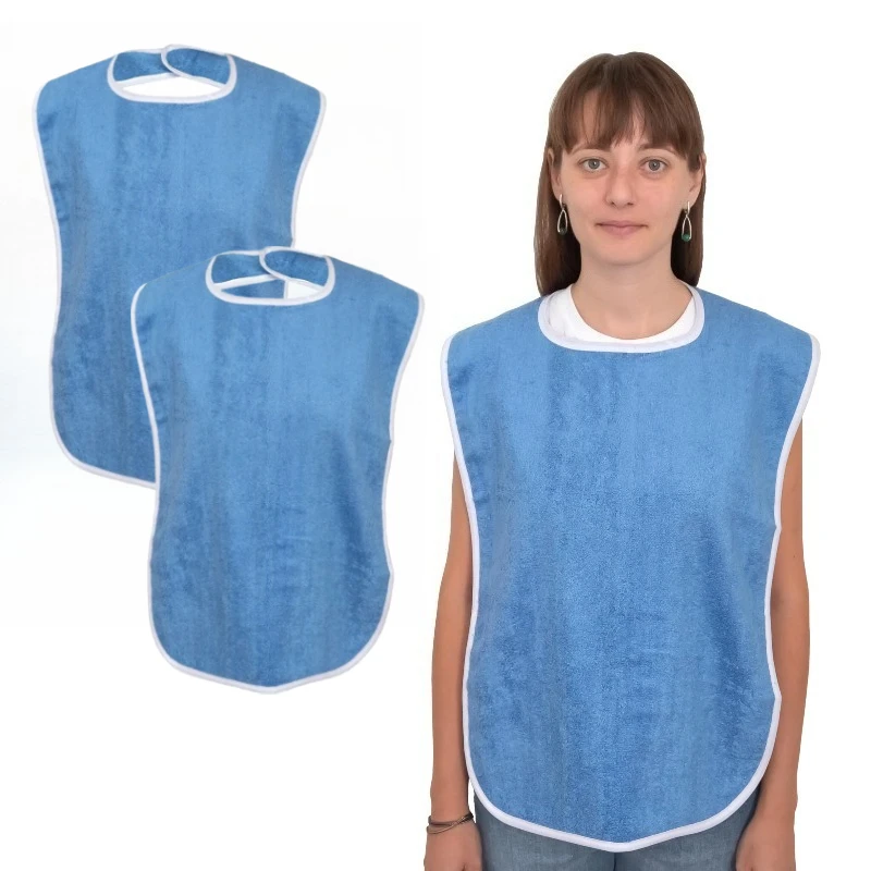 Bavoirs imperméables anti-graisse pour personnes âgées, bavoirs pour adultes, pour hommes et femmes âgés, lavables en machine et conçus pour la dignité et le confort
