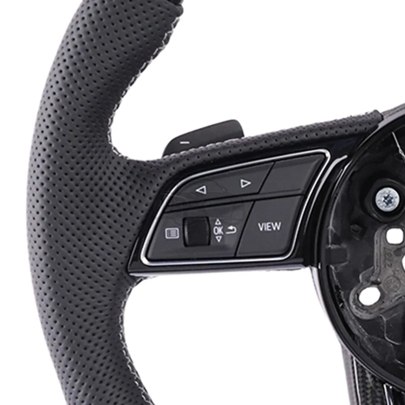 Carbon fiber car steering wheel full set suitable for Audi A4B9 A3 A5 S5 Small paddle shifters With function keys  black frame