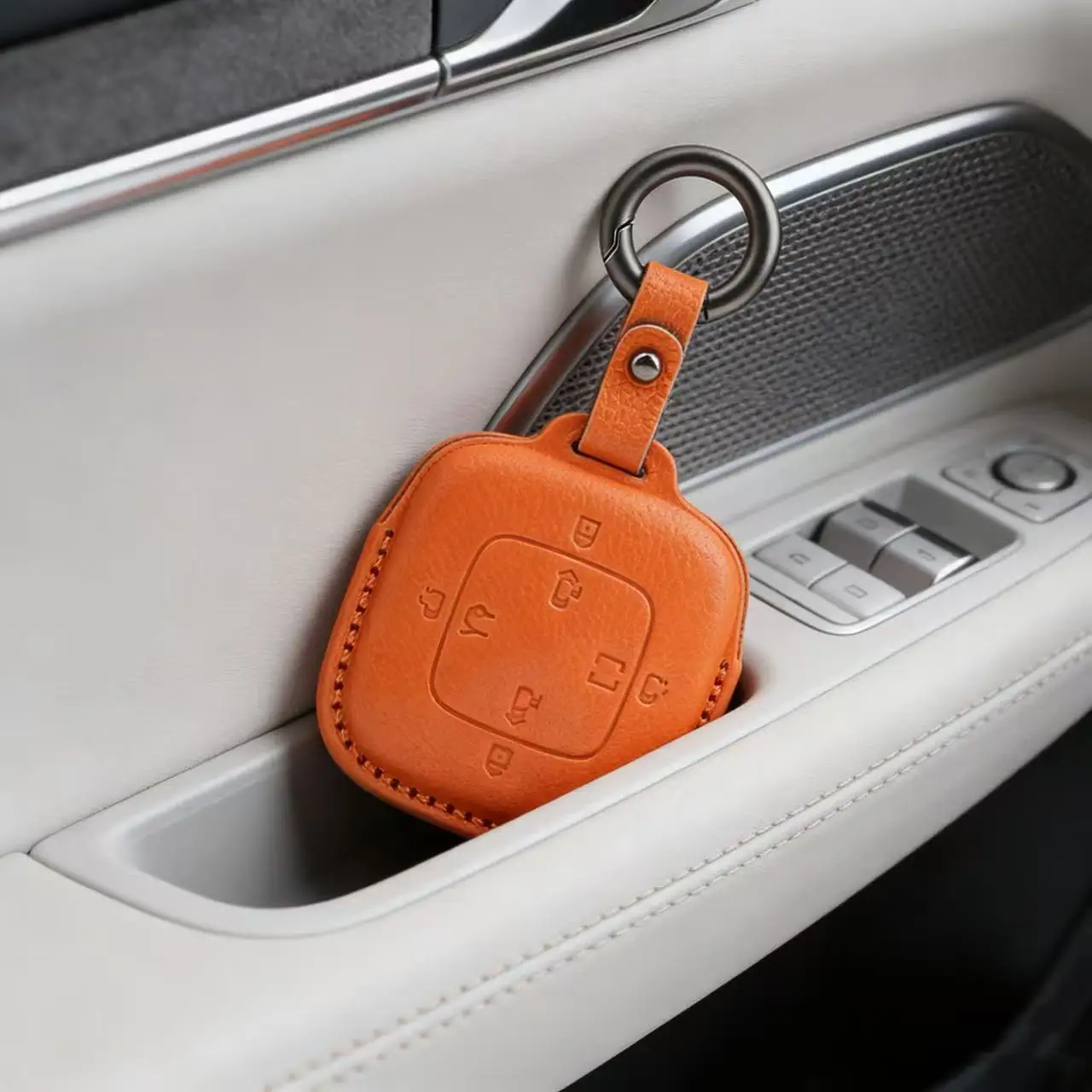 goatskin leather Car Remote Key Case Cover For ZEEKR 001 X 7X MIXFor zeekr 009 007 Key Protector Shell Auto Accessories