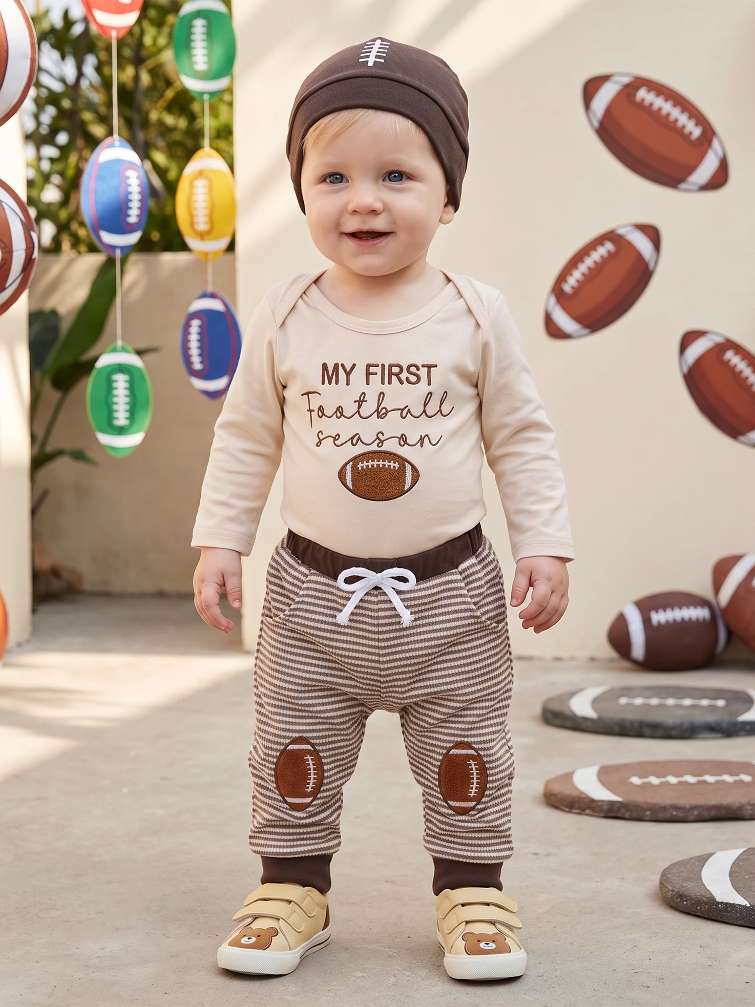 Romper Sleeve Letters Romper Rugby Romper Boy Sleeve Letters Long-Sleeve-Letters Baby-Boy-Fall Latest Romper Sleeve Letters