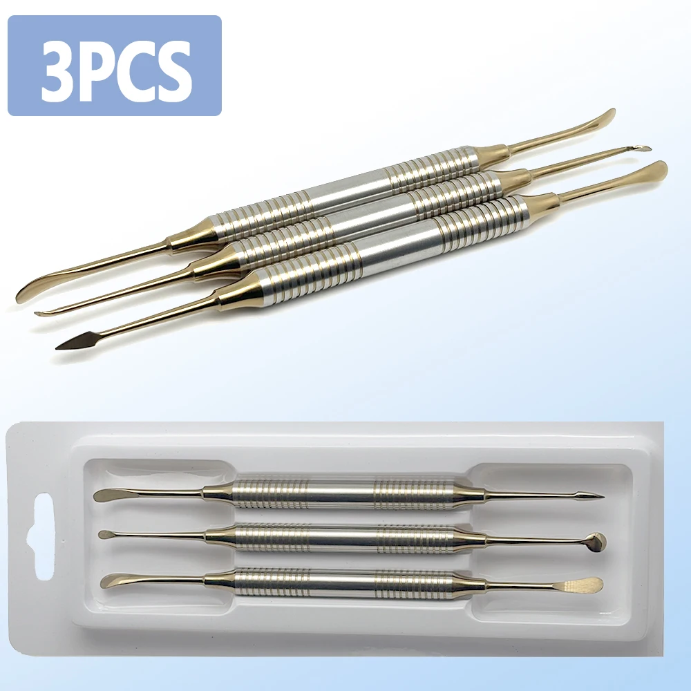 3 sztuk/zestaw implant dentystyczny Periosteal Elevator Separator Peristeel Splitter Tool materiał tytanowy narzędzia odblaskowe lub skręcające