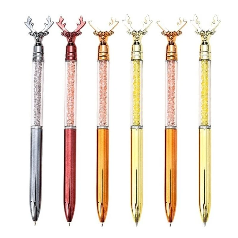  6Pcs Antler Ballpoint Pen Novelty Writing Pen for Christmas Stocking Fillers
