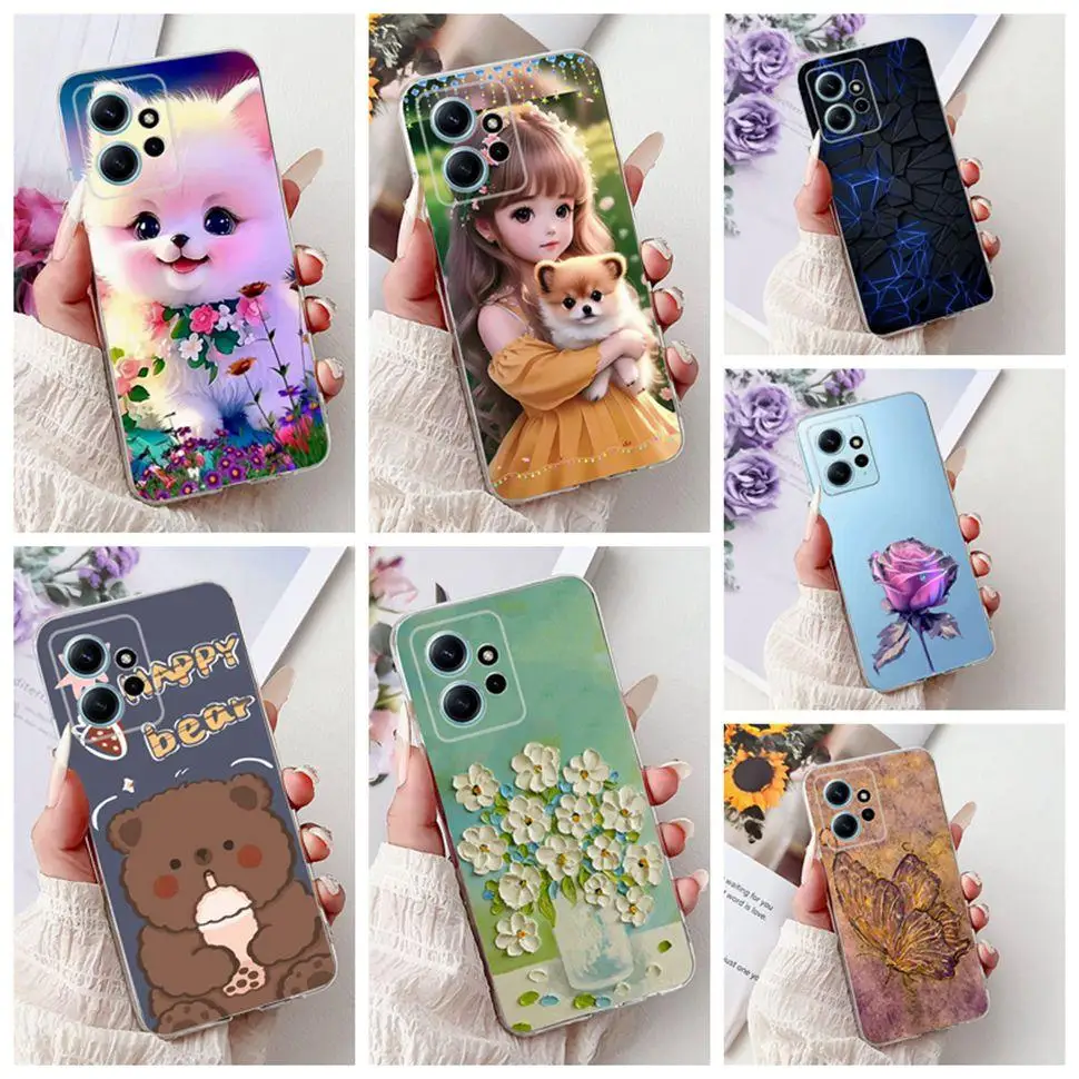 

Для Xiaomi Redmi Note 12 4G чехол с милым мультяшным рисунком для девочек, мягкий чехол из ТПУ для телефона Redmi Note 12 Note 12 4G 5G Fundas Bumper