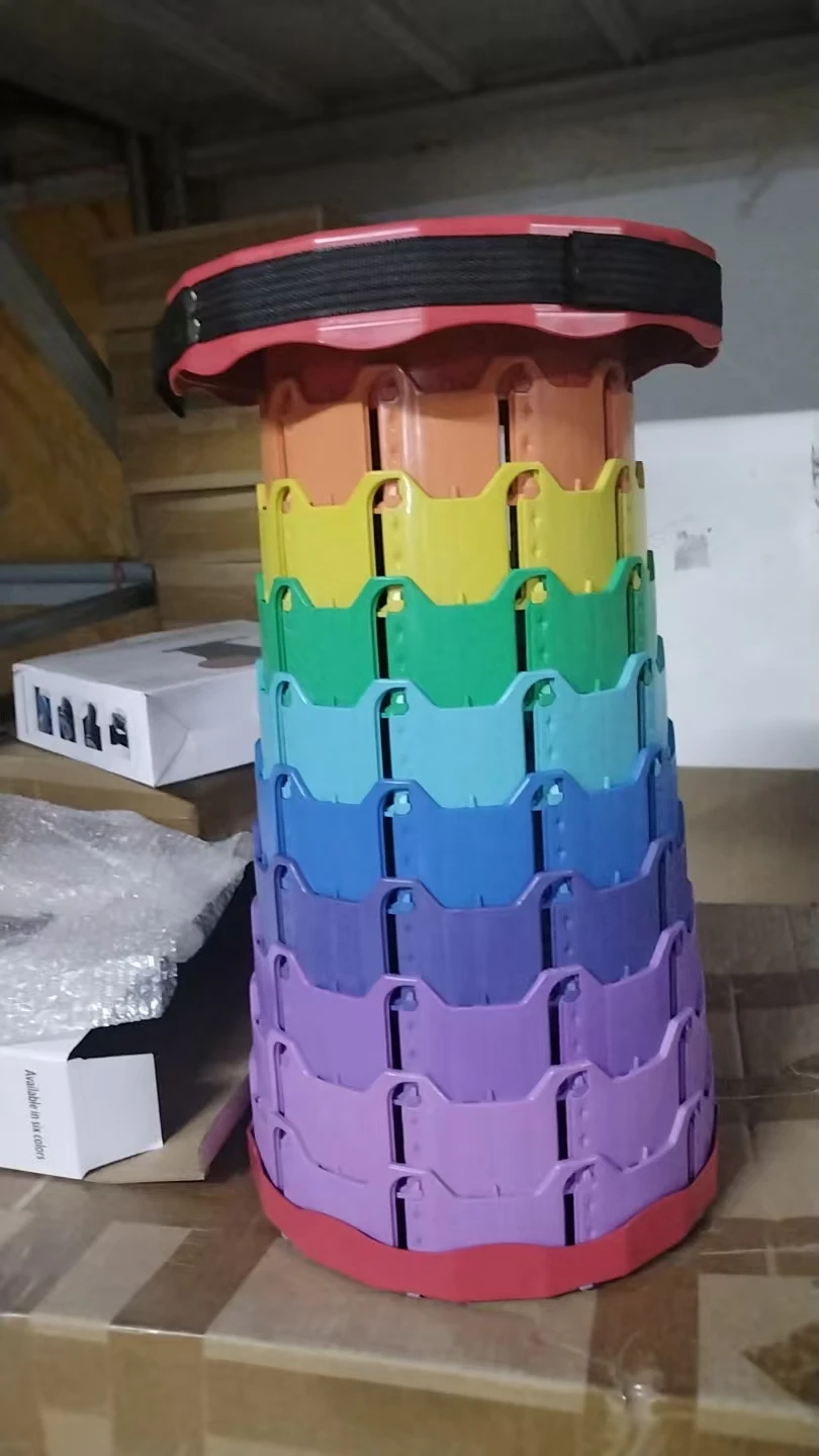 Taburete familiar, altura retráctil y regulable, fácil de colocar después de plegar