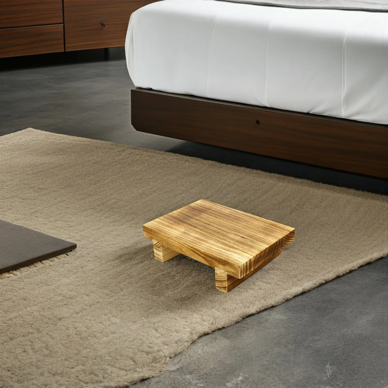 

Wooden Foot Stool Lightweight Strong Bearing Capacity For Home Office Bathroom Step Bench Adult Shoe Changing Stool Bedside