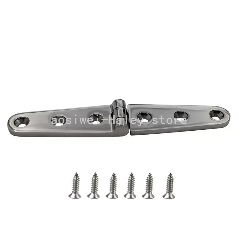Marine 316 Stainless Steel 152x30mm Heavy Duty Cast Boat Door Strap Hinge With 6 Holes Mirror Polish Boat Hardware
