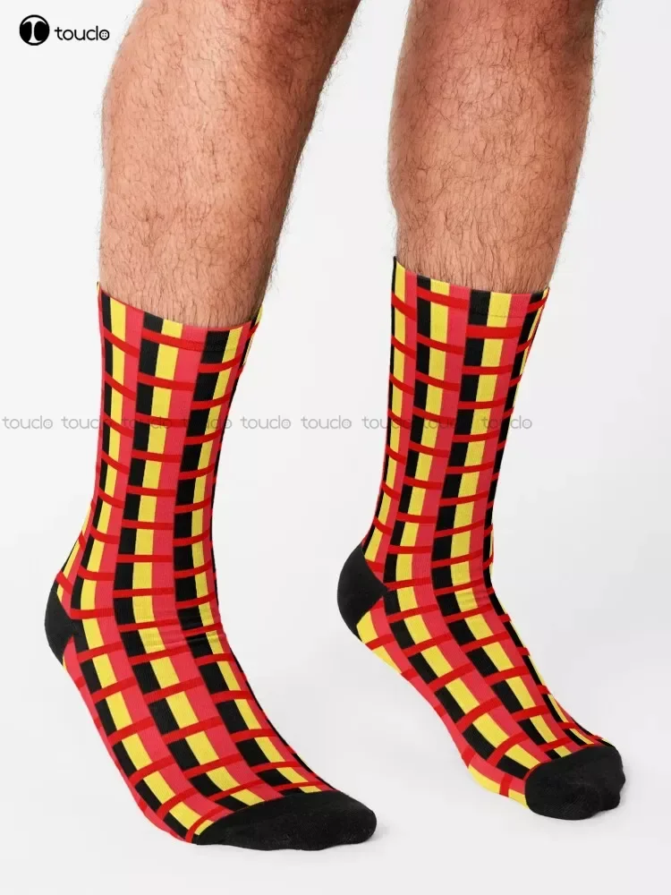 Belgium Flag Socks Personalized Custom Unisex Adult Teen Youth Socks 360° Digital Print Custom Gift Streetwear