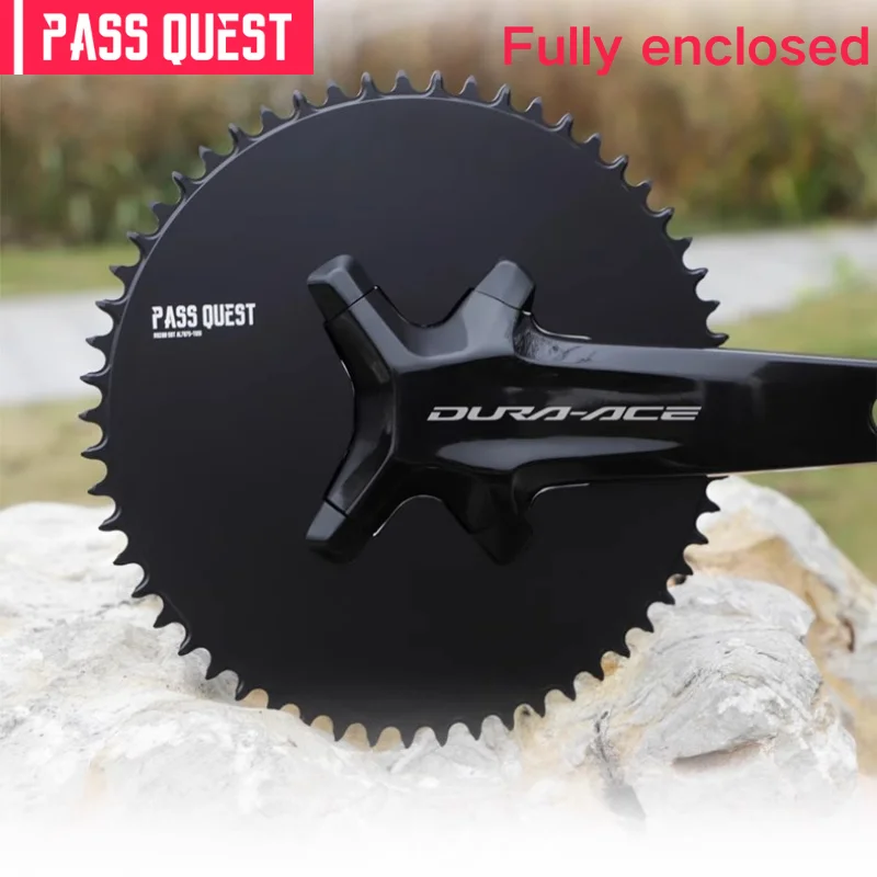 PASS QUEST positive and negative toothed110BCD bike Chain wheel forShimano R7100/8100/9200 Fully enclosed highway single disc