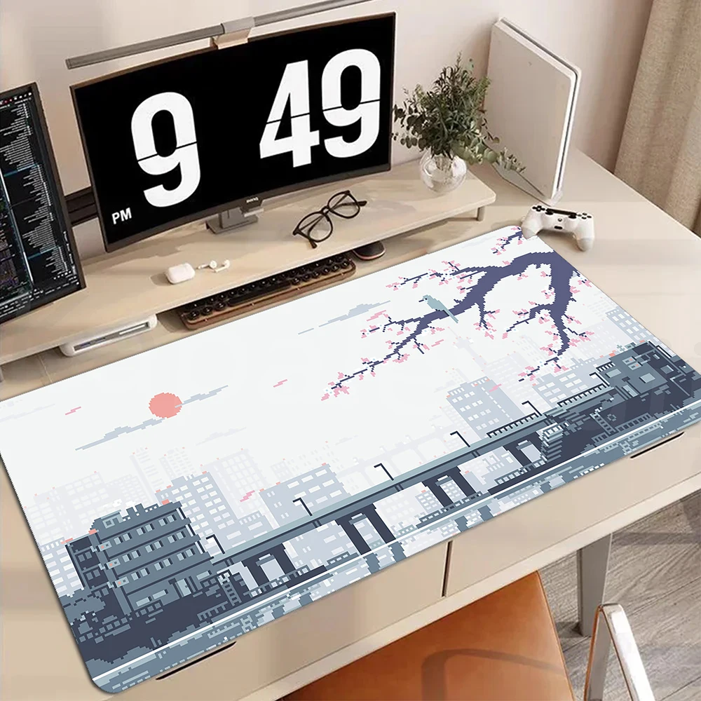 

Anime Neon Mouse Pad City Gaming Desk Mat Extended Mousemat Office Keyboard Pads Pc Laptop Mousepad Large Non-Slip 900x400mm