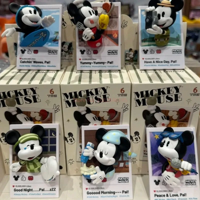 

Подлинная серия Disney Miniso с Микки Веселая жизнь, слепая коробка, наклейка на холодильник, магнитная фигурка, коллекция подарков, игрушки