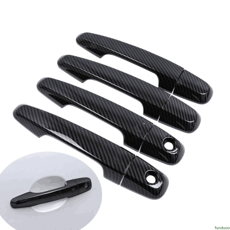 For Mitsubishi L200 Triton Pickup 2006-2014 Carbon Fiber Chrome Car Door Handle Cover Styling Accessories