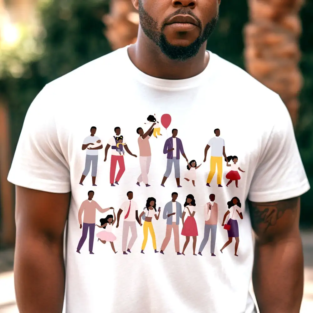 Fatherhood Journey T Shirt Black Daddy African American Brown Skin Fathers Girl Dad Father And Daughter Paternity