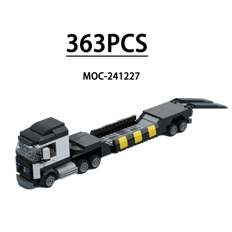

MOC-241227 Building Block Heavy Transport Flatbed Truck Model Ornament 363 Pieces Children Birthday Christmas New Year Toy Gift