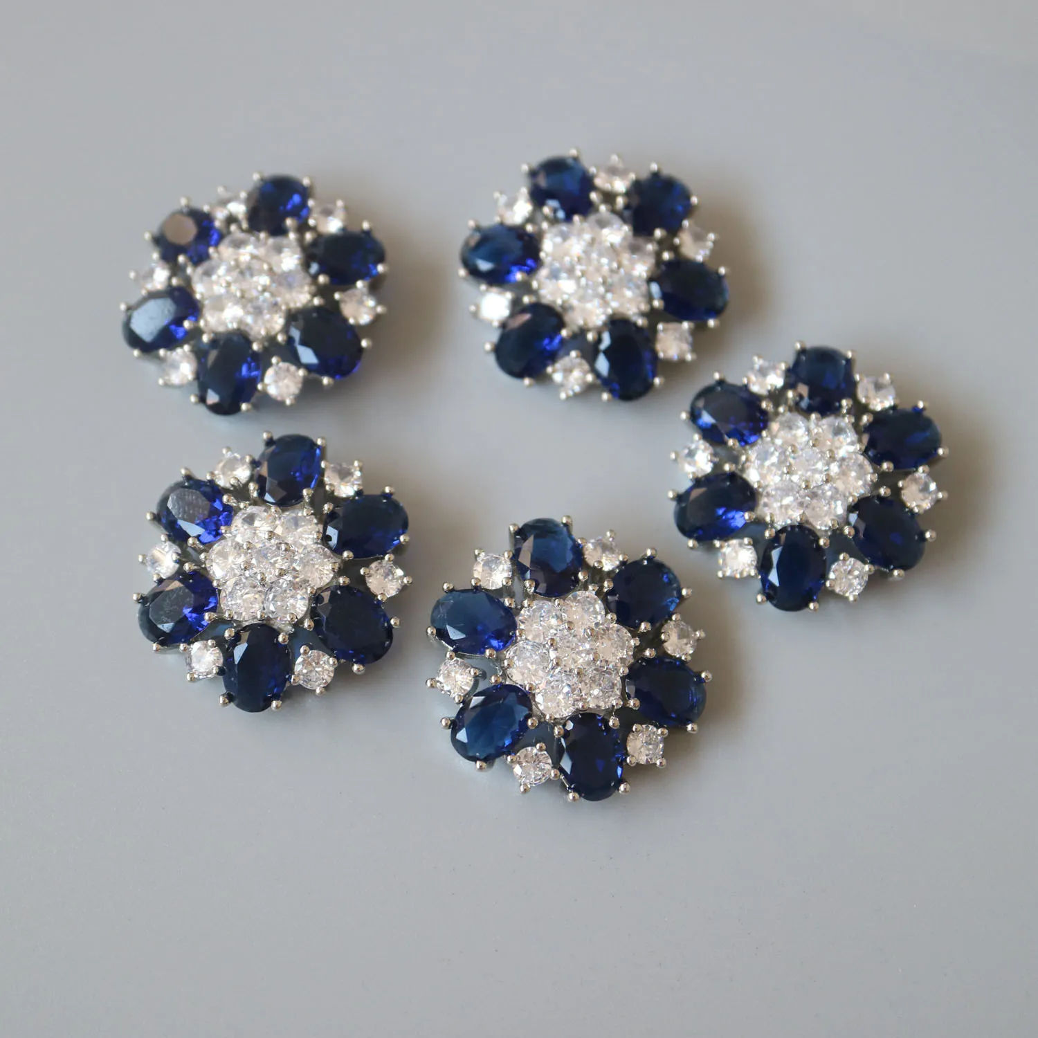 5pc Luxury Crystal Buttons Rhinestone Cubic Zirconia Button for Clothes Decorative CZ Sewing Cashmere Knit Cardigan