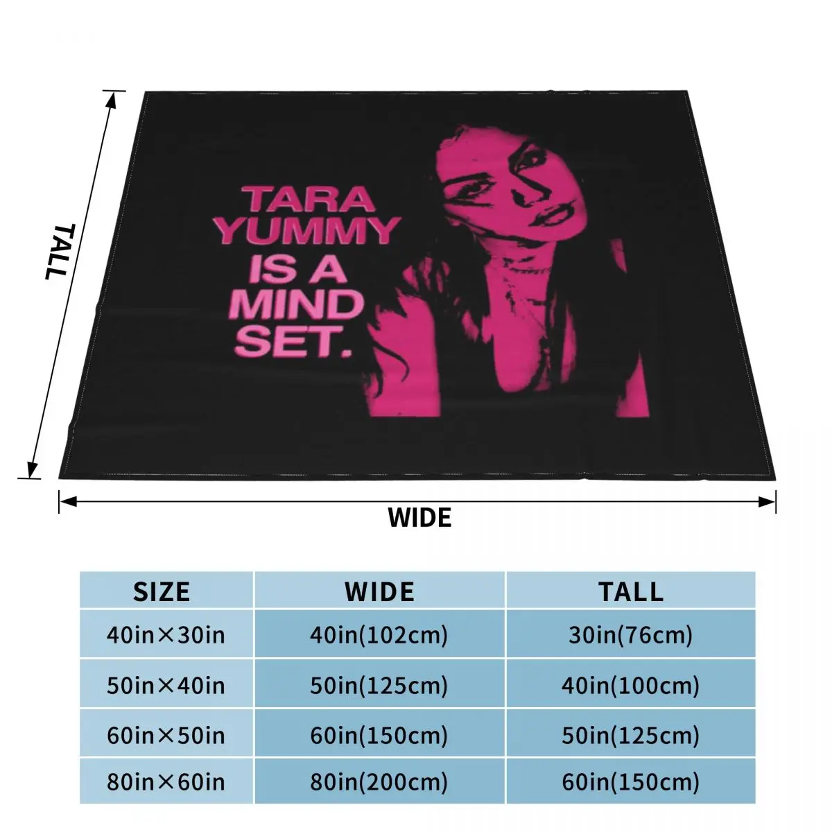 Tara Yummy Graphic Print An Ultra-Soft Micro Fleece Blanket