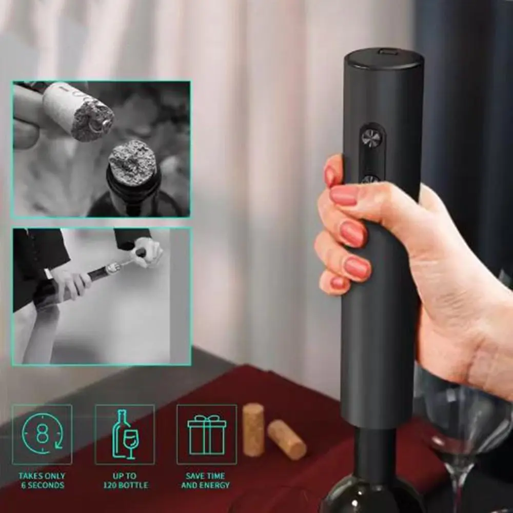 

5-в-1 электрическая открывалка для бутылок вина на батарейках с основанием, автоматическая открывалка для вина, многоразовый электрический штопор для свадебного мероприятия