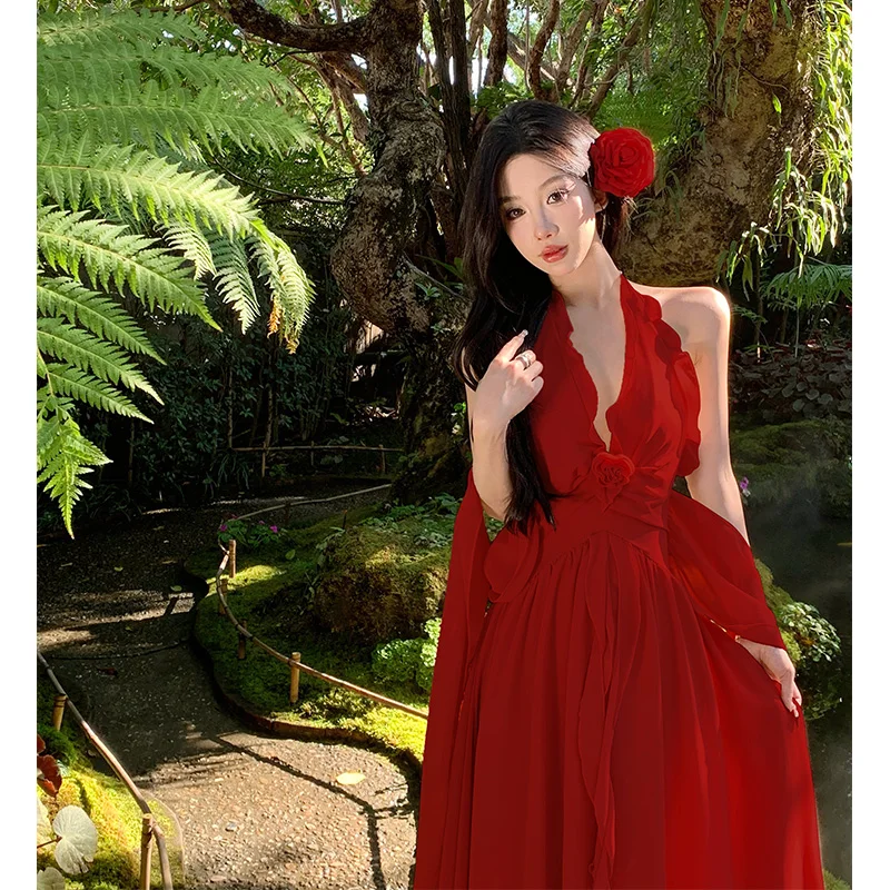 Pure Desire Floral Colgante Ne Dr Falda larga Dra Adelgazante Playa Desierto Sle Mujer Vacaciones de verano Faion Dr