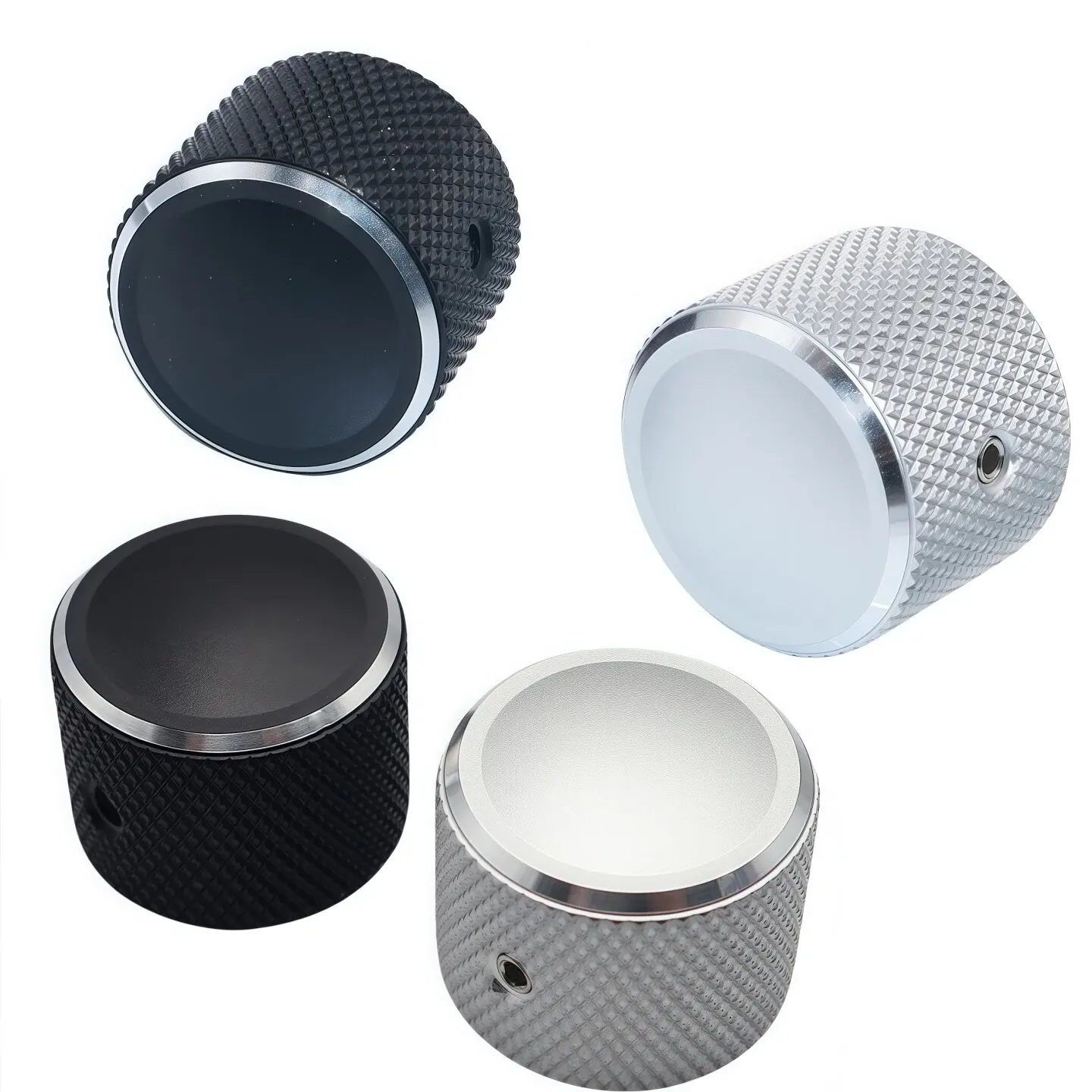 Solid Aluminum Knob 21.5X17 Knurled Mesh Sanding Bright Edge for Amplifier Tube Amp Potentiometer
