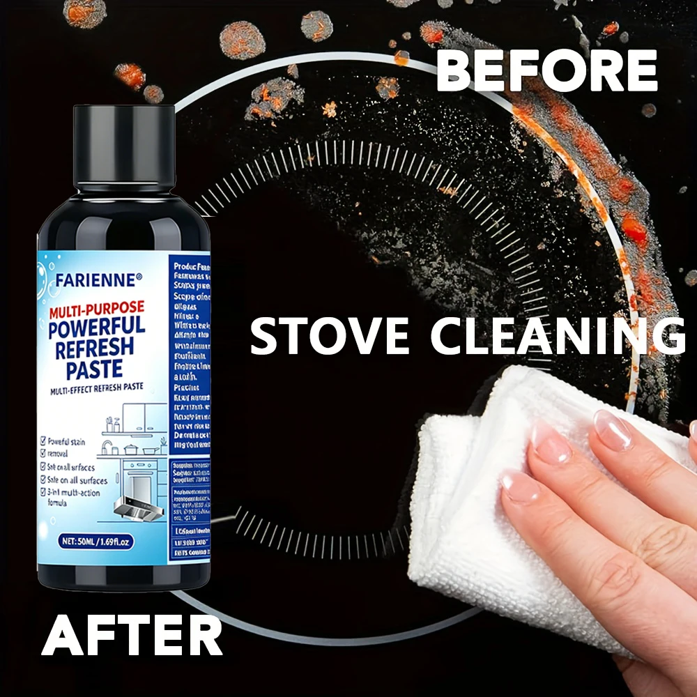 Farienne Multi-Purpose Stovetop Cleaning Paste Removes Burnt Grease Stains On Ceramic Glass Cooktops