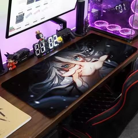 White Hair Anime Girl Mouse Pad Large Computer Office Game Table Mat XXL Rubber Non-slip Gaming Keyboard Mousepad Long Desk Pads