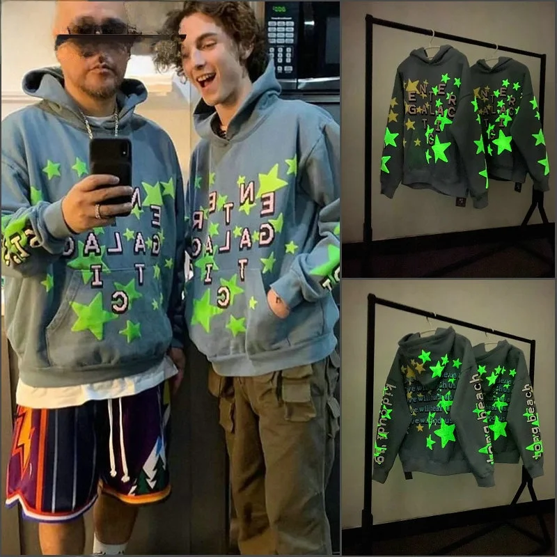 

Свободная толстовка унисекс, светящаяся в темноте, из хлопка, для мужчин и женщин, осенне-зимняя, повседневная, дышащая, эластичная, износостойкая.