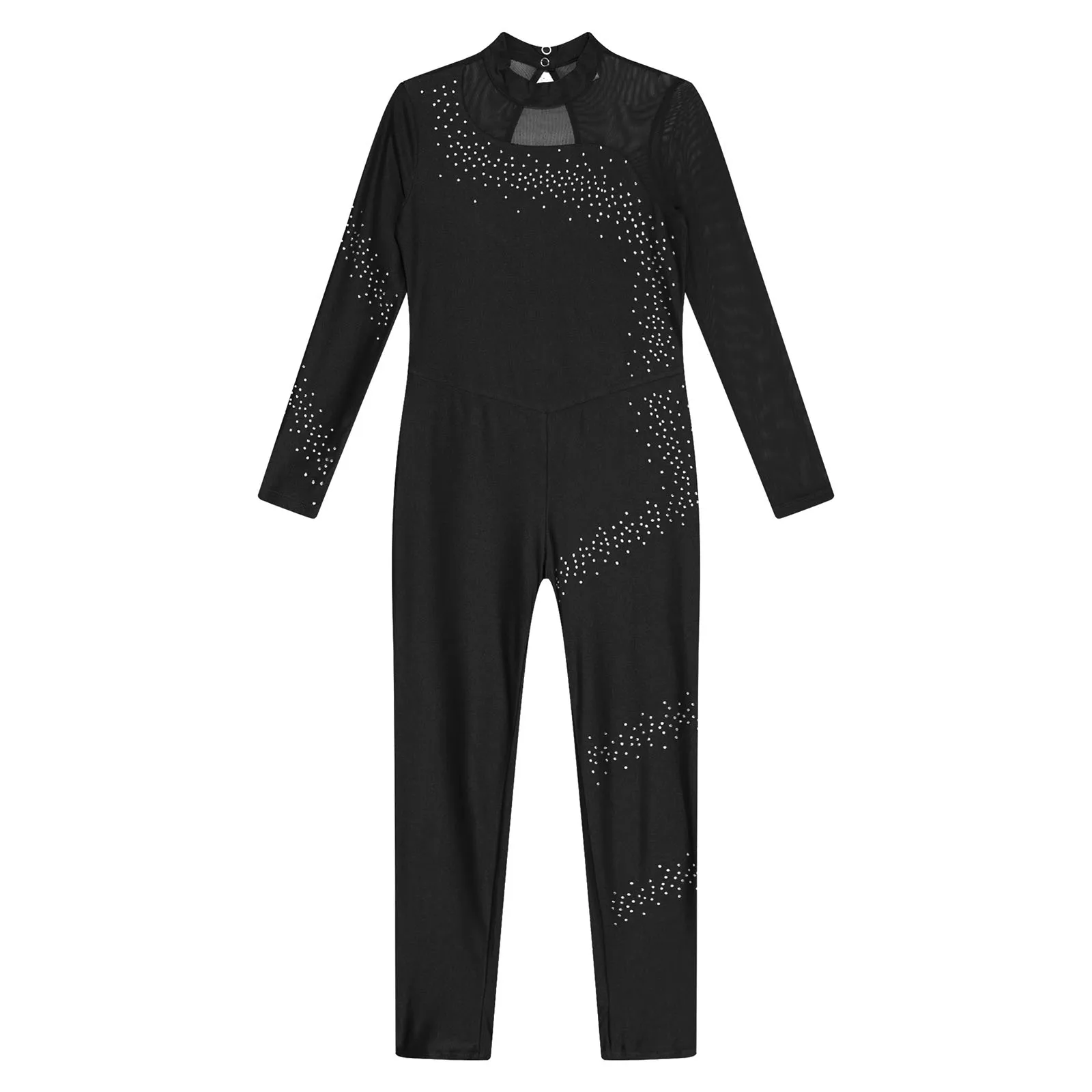 Kinderen Meisjes Ritmische Gymnastiek Artistiek Schaatsen Kostuum Full Body Ballet Unitard Jumpsuit Lange Mouw Nauwsluitende Body