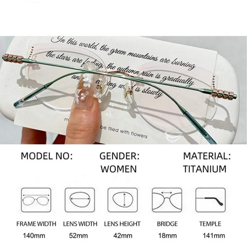 Cat Eye Glasses Woman Clear Lenses Elegant Prescription Glasses Lady Diamonds Glasses Transparent Glass Fashion Gafas with Stone