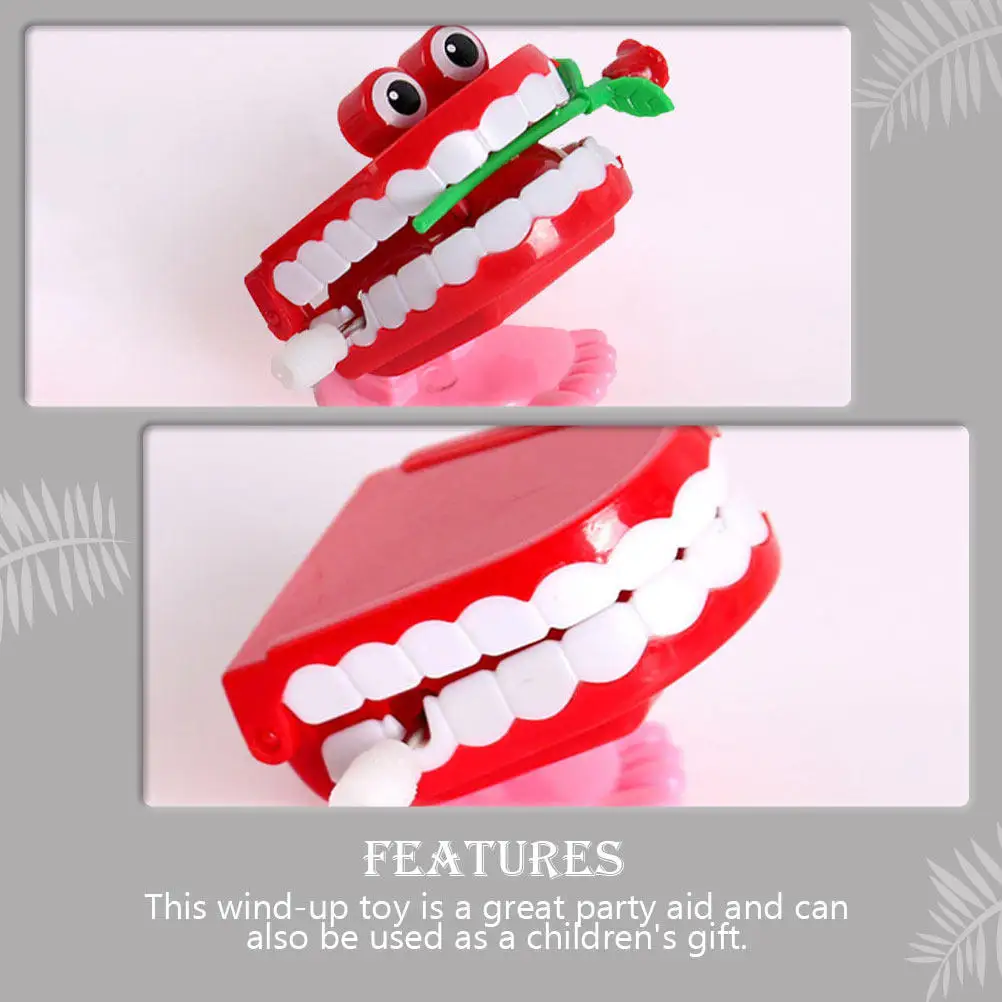 

8Pcs Funny Wind-Up Chattering Teeth Creative Plastic Walking Teeth Plaything Kids Early Learning Gift Plastic Wind-Up Plaything