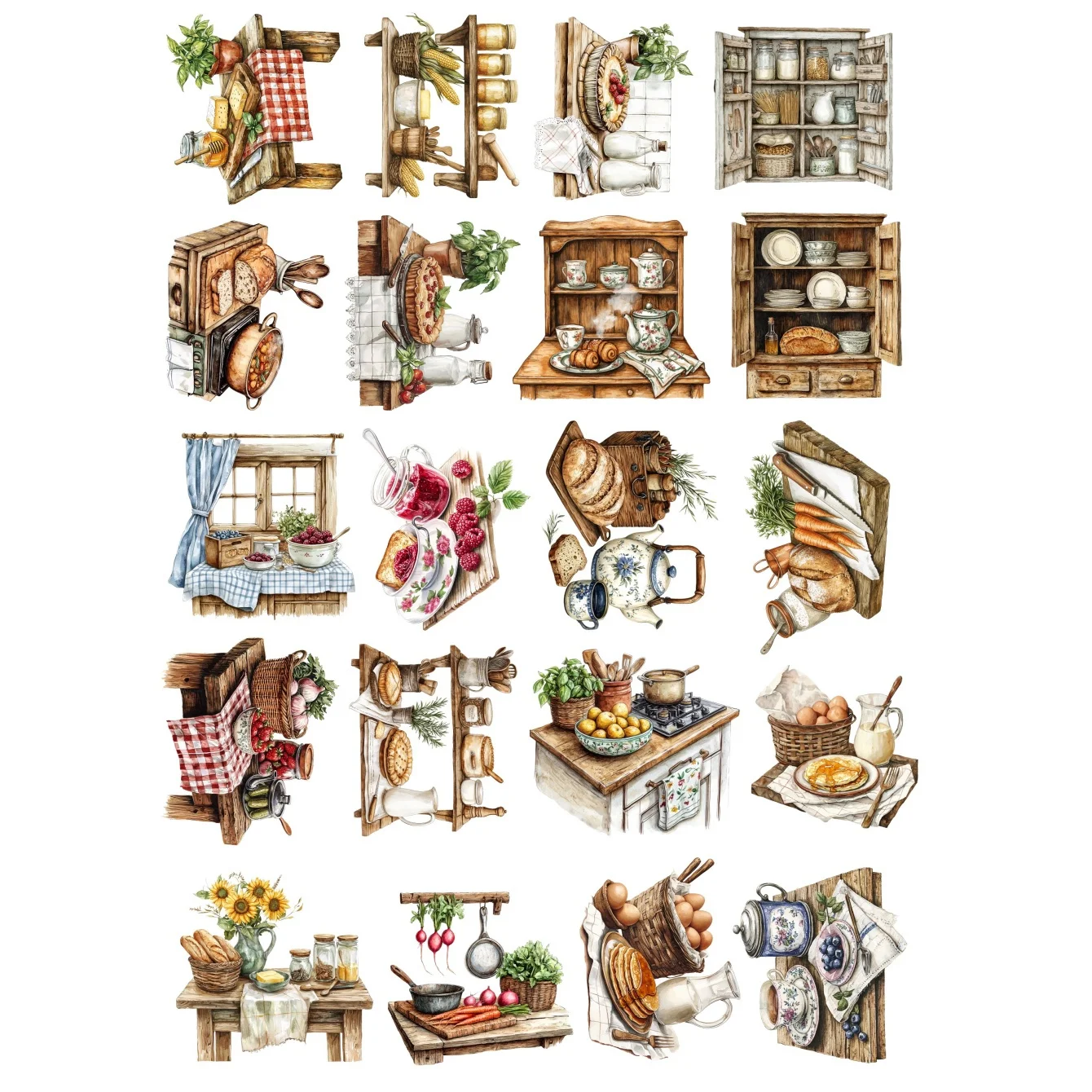 Autocollants aquarelle Village - Home Cooking Meals avis et prix