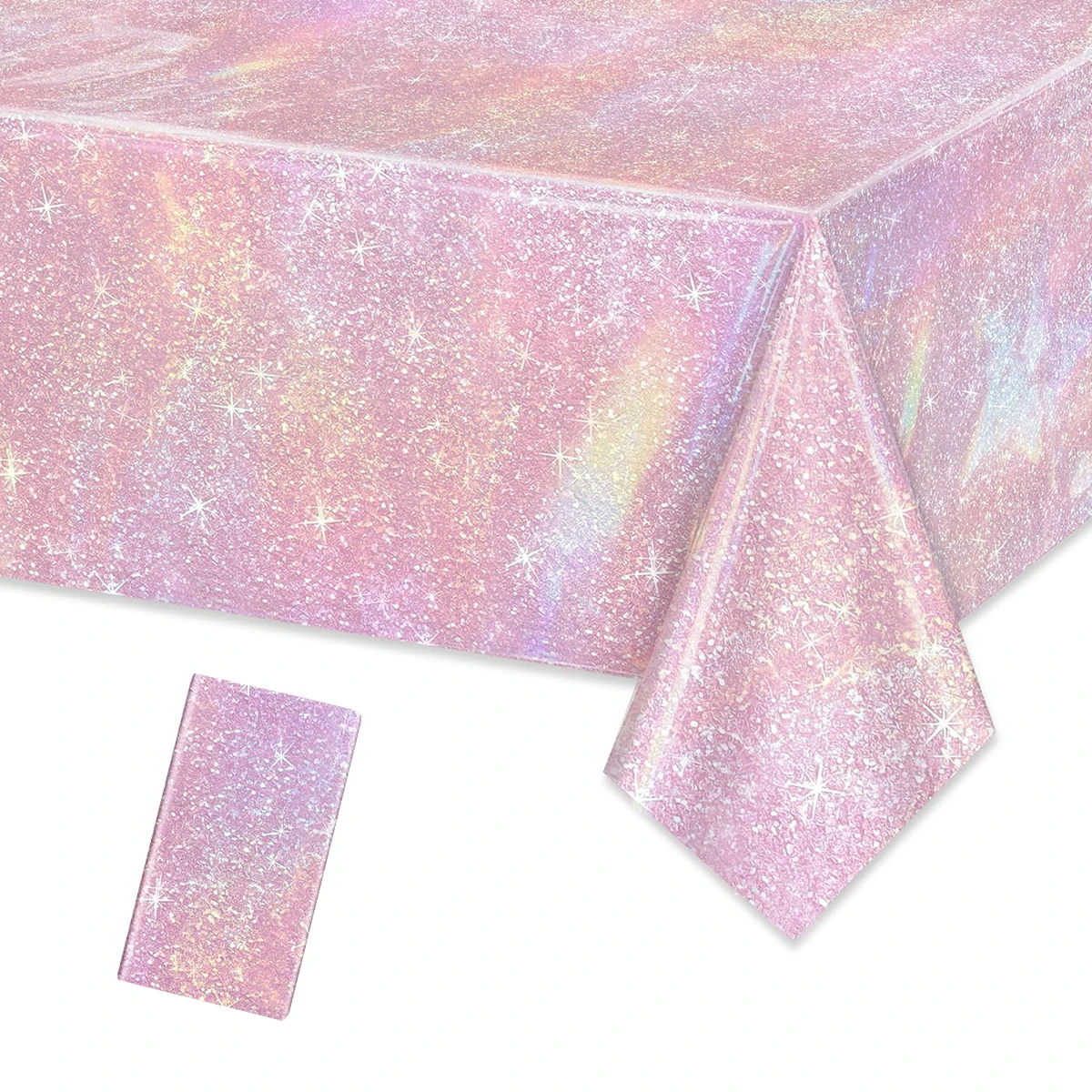 Mantel de Papel de Aluminio Rosa con Diseño Láser para Fiestas de Cumpleaños, Decoraciones para Bodas, Artículos para Baby Shower