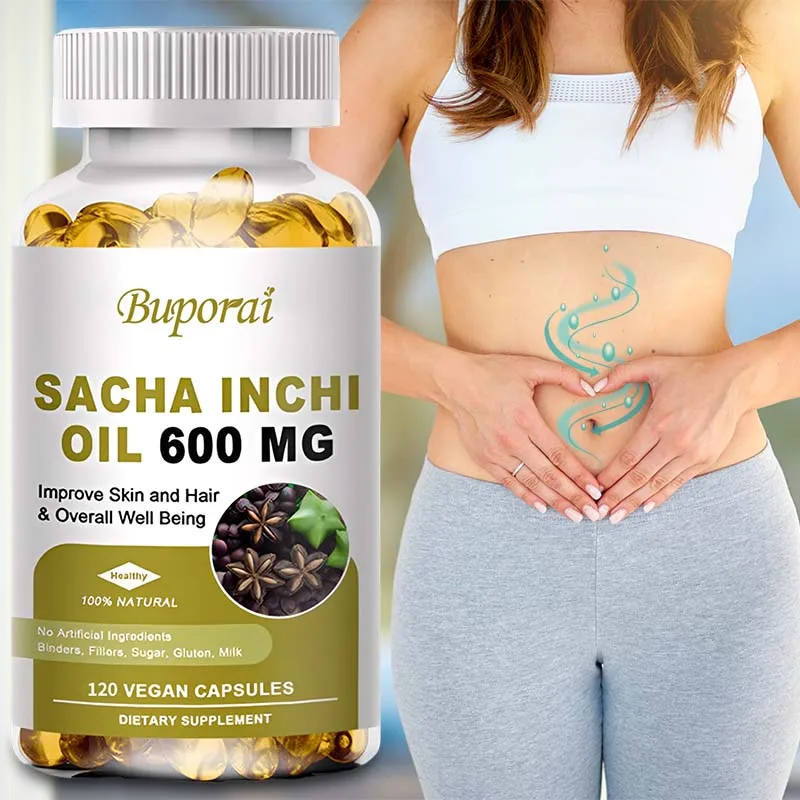 

Sacha Inchi Oil 600mg - Boosts Digestive Health, Supports Immune Health, Improves Skin and Hair Health, and Boosts Vitality