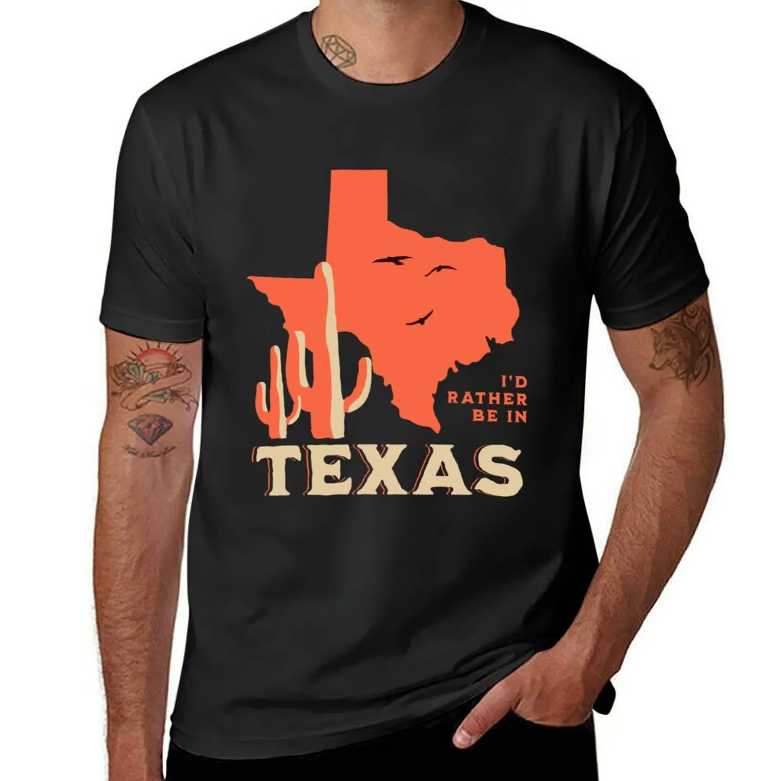 

I'd Rather Be In texas T-Shirt Blouse cute tops customs design your own Men's t-shirt