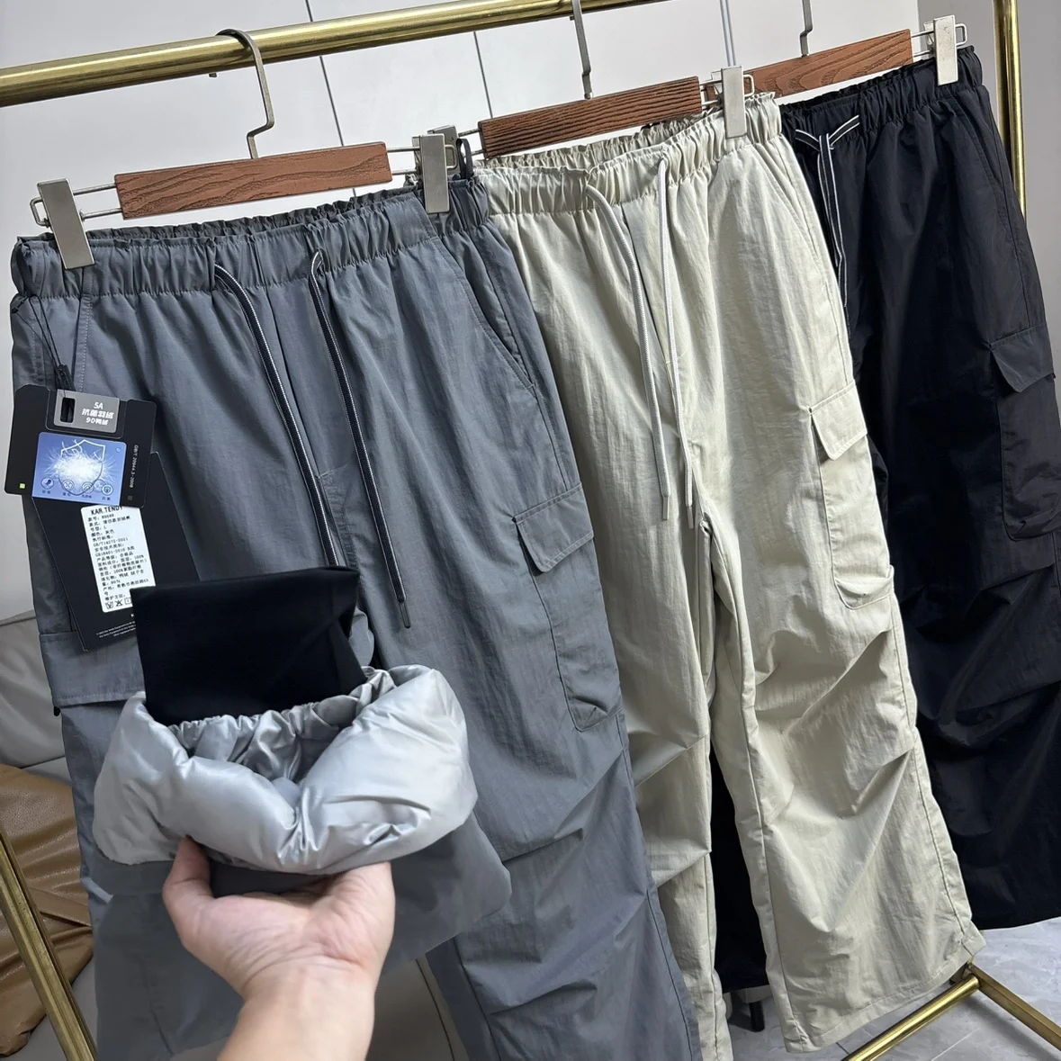 

Мужские зимние пуховые брюки для активного отдыха, 90% пух, прямой крой, рабочая одежда, теплые, ветрозащитные, водоотталкивающие, модные, городские